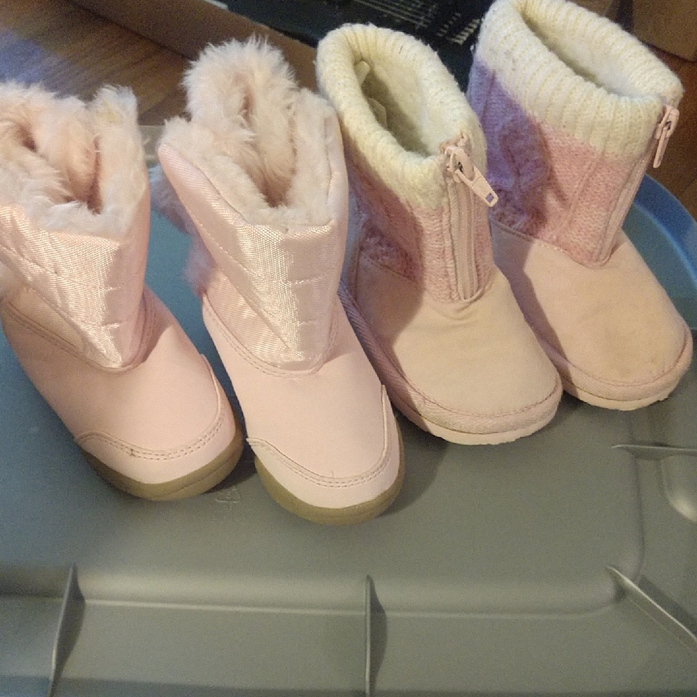 Pink Fur-Lined Baby Boots